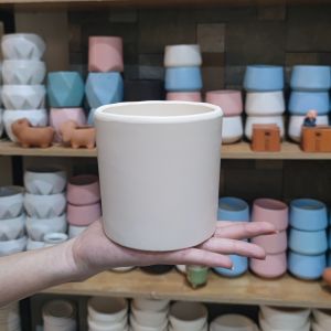 Chậu đất nung trụ lớn 10.5x10 cm (KÈM DĨA LÓT) hình trụ trồng sen đá xương rồng