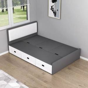 Modern minimalist tatami high storage bed small-sized single person multifunctional side cabinet drawer bay window storage bed