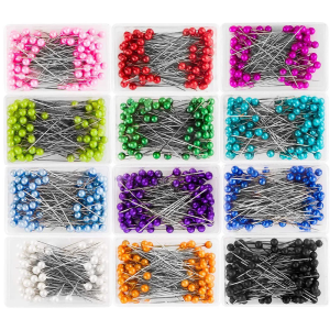 100Pcs/Box 38mm Sewing Pins Glass Ball Multicolor Head Pins Straight Quilting Pins Pearl Heads For Dressmaker DIY Jewelry Decor