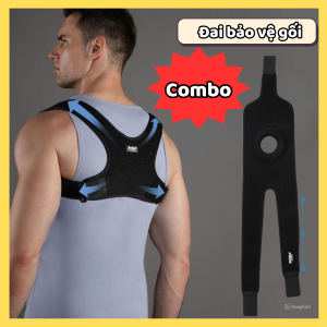 Combo Đai Chống Gù Lưng Cao Cấp Điều Chỉnh Tư Thế Cố Định Lưng Và Đai Bảo Vệ Đầu Gối Phòng Tránh Chấn Thương