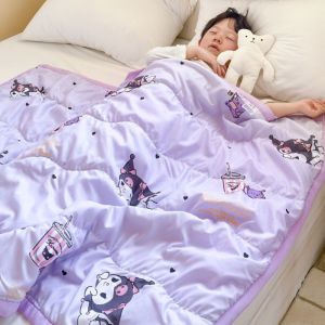 High-quality purple childrens version soft and comfortable air conditioning quilt lighter and warmer
