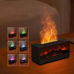 Home Aromatherapy Machine Humidifier Simulation Charcoal Fireplace Colorful Atmosphere with Remote Control Creative Gift