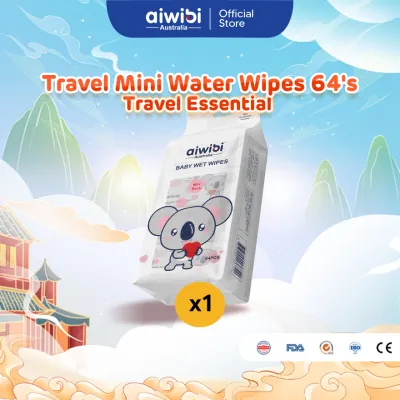 Aiwibi Baby Travel Mini Water Wipes (64s x 1Pack)