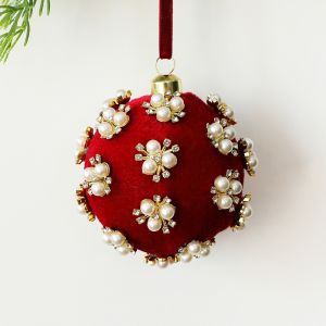 JING 8cm Diameter Velvet Christmas Ball Foam Core Velvet Flocked Christmas Tree Ornaments Elegant Shiny Finish Foam Christmas Balls Christmas Tree