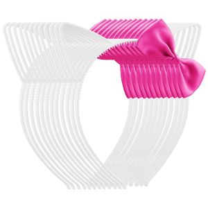 Chanaco 12 chiếc băng đô tai mèo trang trí tiệc nơ hồng nóng phụ kiện tóc nhựa hình mèo con phụ kiện đội đầu Gabby trắng dễ thương quà tặng sinh nhật trang phục Halloween quà tặng Kawaii.