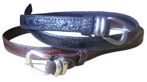 เข็มขัดหนังจระเข้ หัวชุด ไทเกอร์ สายหนังสีดำ Super Black