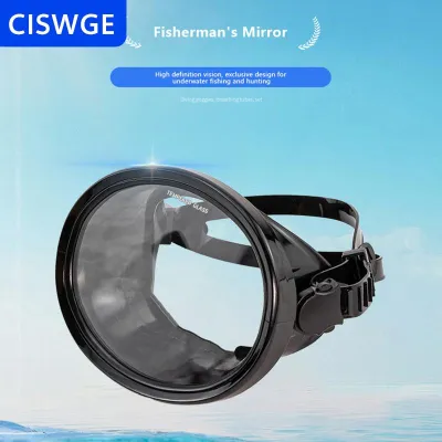 [COD] CISWGE Hình bầu dục Ống thở lặn mặt nạ spearfishing mặt nạ tầm nhìn toàn cảnh rộng Scuba Kính Tempered Glass ống kính lặn kính cho người lớn