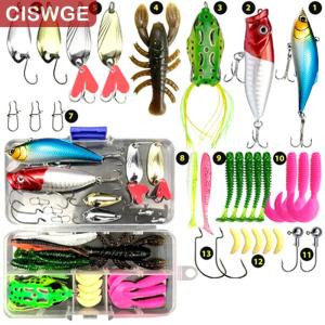 [COD] CISWGE SPORTS Lua Bait Set Lua Bait Fake Bait Lua Sequins Soft Bait Bucktails Ray Frog Minnow Bionic Boxed Set