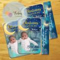 Moon and Stars Ref Magnet (Baptismal, Christening, Dedication Souvenir/Giveaway) (Glittery). 