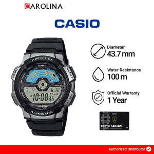 Jam Tangan Pria Casio General AE-1100W-1A Black Resin Band
