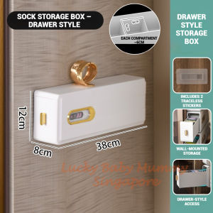 Wall-Mounted Storage Box | Underwear & Sock Storage | Drawer or Flip-Top Style Organizer