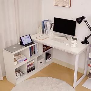 LZD  Corner Desk Bookshelf Integrated Desk Desk Desk Student Household Study Table l Computer Desk Bedroom Table