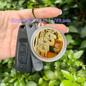 {TOPIC GIÁ RẺ} SỈ 10 Móc chìa xe máy Oto Đồng Xu Hình Rắn Vàng của Úc sang chảnh