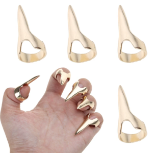 5Pcs/set Ring Stitches Tool Hair Extension Finger Ring Metal Nails For Fingers Easy Braiding Hair Tool Finger Claws Ring
