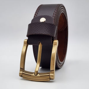 Thắt lưng nam cao cấp giả da DHM-176 | Khóa kim màu đồng sang trọng | Bảo hành 12 tháng