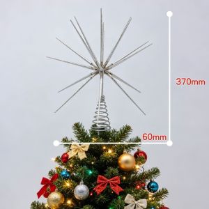MODERNLUX Shine Christmas Trees Topper 3D Glitter Star Iron Xmas Tree Ornament Home Light Up Glowing Tree Topper Party Decoration