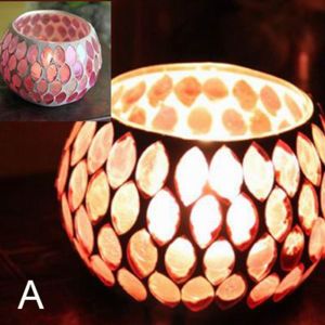 MKEB Glass European Tabletop Votive Tea Light Candlestick Home Decor Candle Holder Candle Jar