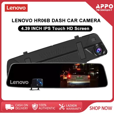 Lenovo dash cam for car 4.39 inch Dual Lens FHD 1080P Car DVR Rearview Mirror Camera IPS Screen Flexible front lens with 170 degree wide angle dash camera for car