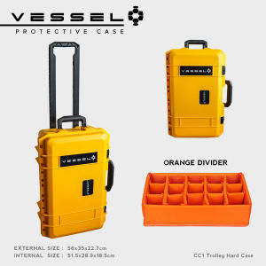 VESSEL CC1 Trolley Hard Case Camera Photography Equipment Case Storage Protection (Yellow)