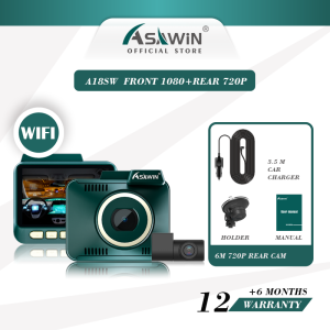GPS 4K Dash Cam Wifi ADAS Car Camera Asawin A18 Front And Rear 2.35" Touch Ips Screen Night Vision LDWS FCWS G-sensor Support 24H Park Mode