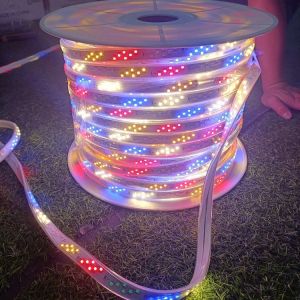 100M dây đèn led 2835 nháy đuổi bọc plastic chống nướcTặng Kèm Nguồn Dây led trang trí phòng