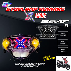 Lampu Rem LED Beat FI X Mode 8 10 Mode Running LED Motor Variasi PNP