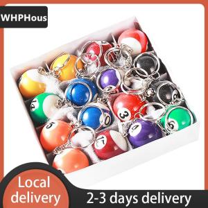 [COD] WHPHous Ship within 24 hours Creative Fashion Billiard Pool Keychains Round Ball Key Ring Key Chains Resin 32mm Ball Jewelry Gift