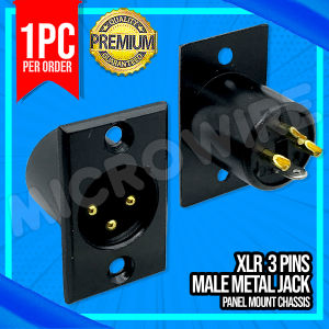 MW XLR 3Pin Metal Male Jack Panel Mount Chassis-BLACK