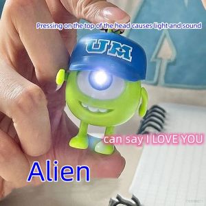 XY can say I love you Monsters University Alien light and sound key chain Cartoon hooded bag pendant couple gift YX