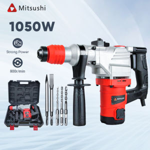 [ Free 5 Drill Bits]Mitsushi MDC2926A 1050W 220V Rotary Hammer Chipping Gun Demolition Hammer Electric Drill Multi-function Impact Drill