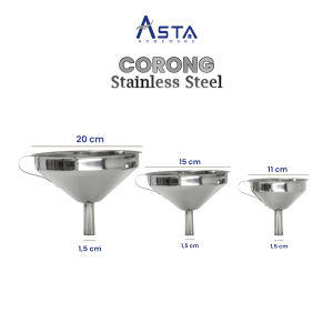 Corong Stainless Gagang Serbaguna Tuang Minyak Garam Kecap Tebal Tahan Lama Stainless Steel Food Grade