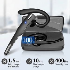 MINIFELE 262 Built-in Mic Wireless Headset BT5.1 Noise Cancelling Business Earpiece Rechargeable Handsfree Earphone for Android IOS