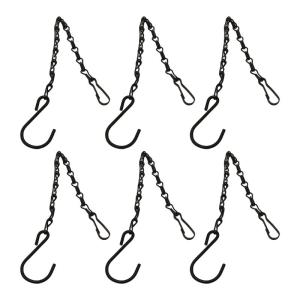 6Pcs Heavy Duty Hanging Flower Basket Planter Pot Replacement Chain Double Hook Hanging Chain Wind Chimes Hanging Hook