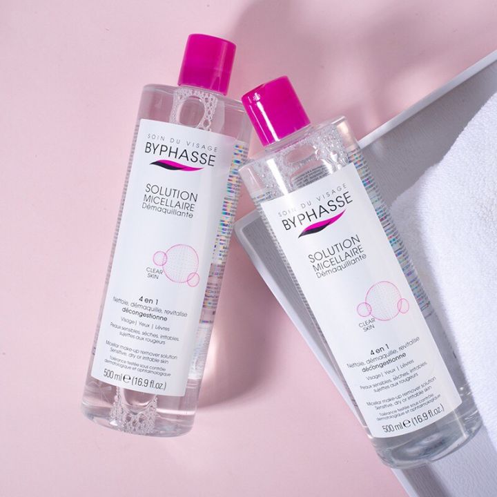 Nước Tẩy Trang BYPHASSE Solution Micellaire Face Loại 500ml - Dành Cho Mọi Loại Da [MẪU MỚI 2020]
