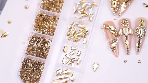 Professional Nail Kit Multi Shapes Flat Back for Rhinestone Shiny Nail Art Decor DIY Accessories with a Storage