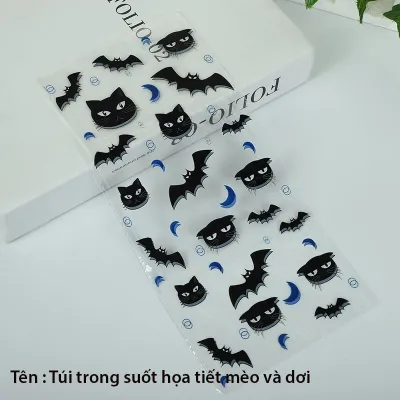 Túi đựng bánh/kẹo túi đựng quà chủ đề Lễ Hội Giáng Sinh trong suốt13*27 50 túi/sp - VUA BAO BÌ