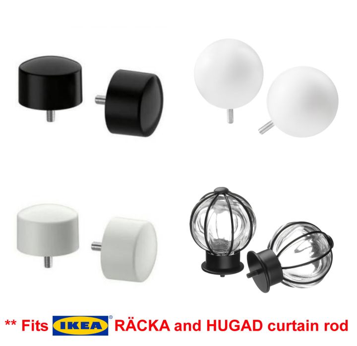 «IKEA» 1 pair (2 pcs) RAFFIG Curtain Rod Finials Caps Hiasan Penutup