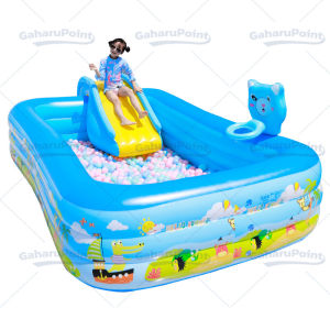 kolam renang anak murah/kolam renang anak 1 set pompa/kolam renang anak/kolam berenang anak jumbo murah/Kolam Renang Anak Dasar Gelembung Empuk Bentuk Kotak Crystal Rectangular Pool Murah/ Mandi Bola Ocean Pool Ukuran Besar PERSEGI PANJANG KARET BAHAN