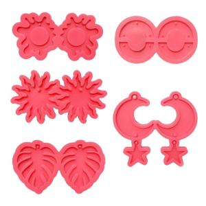 Monstera Leaves Silicone Mold Epoxy Resin DIY Craft Earrings Pendant Molds Keychain Making with Hole Handmade