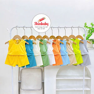 Set 4 bộ ba lỗ thun lạnh mềm mát kiểu trơn đơn giản mặc nhà mặc đi học đi chơi