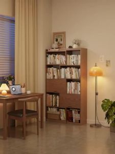 [Cozy ]Solid Wood Book Shelf Integrated Bookshelf Cabinet Scalable Bookcaselarge Capacity Rack
