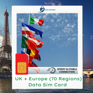 3UK + Europe (Cover Europe Regions & 72 Countries) Roaming Data Travel Sim Card (10GB - 30GB) GOGO ROAMING Travel Sim