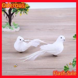 Oderous White Doves Feather Foam Artificial Lover Peace Pigeons Birds Home Garden Wedding Decor Imitation Bird Model Xmas Tree Props