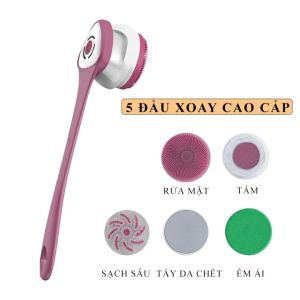 Bàn chải chà lưng điện tự động tích hợp máy rửa mặt Cây tắm chà lưng massage toàn thân diệt sạch mọi vi khuẩn quanh cơ thể bạn