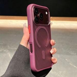 Luxury Shockproof Matte Skin Feel Clear Magnetic Case for iPhone 18 17 16 15 14 13 Pro Max For Magsafe Soft Bumper Armor Cover