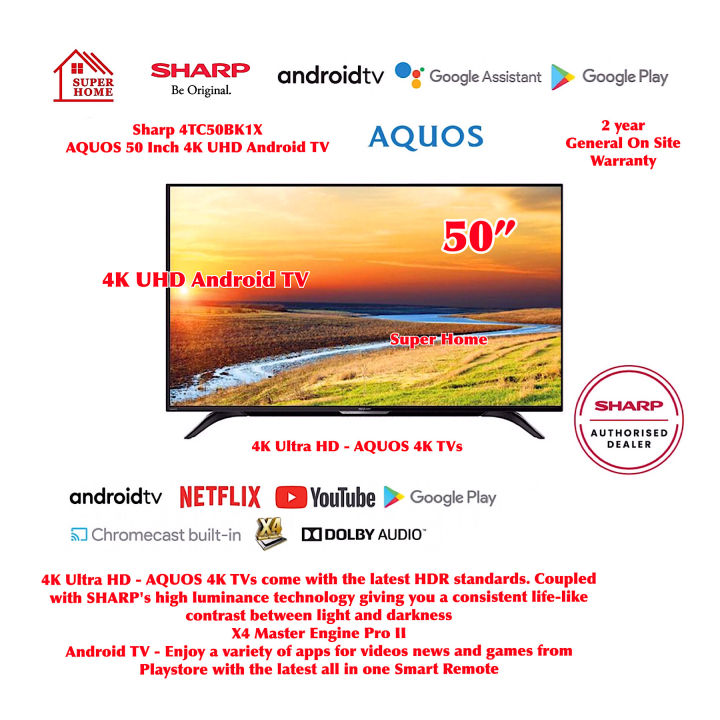 Sharp Android TV 50 inches 4K UHD Android TV 4TC50BK1X Sharp Android TV