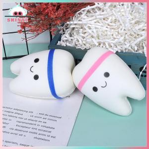 Skinye ✨Ready Stock✨ Kawayi Cute 1Pc Rainbow Tooth Slow Rising Cartoon Teeth Antistress Soft Squeeze Bread Toy