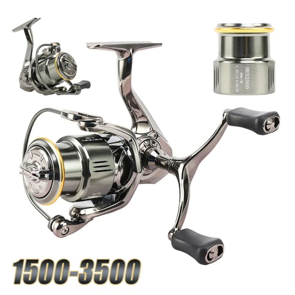 Ready Stock】Fishing Reel HES1500-3000 Series Spinning Reel 6KG Max Drag  13+1 Bearing 5.2:1 Ratio Shallow Spool for Carp Freshwater Saltwater
