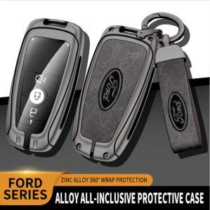 Premium Quality Car Key Case Holder Leather Alluminum for Ford Everest Ranger Raptor Wildtrak Mustan