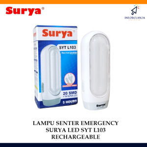 Lampu Emergency Surya SYT L103 Senter 20 SMD & 1W Super LED Cahaya Putih SNI Rechargeable